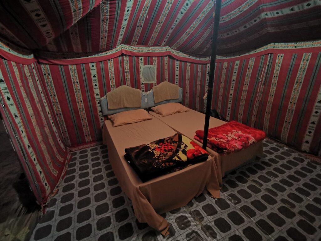 tent interior, Empty Quarter desert overnight camp