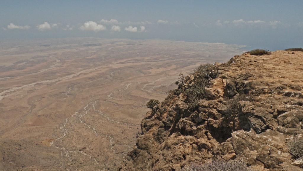 Panoramatic view from the slopes of Jebel Samhan above Mirbat, Salalah trip, Mountain Safari.