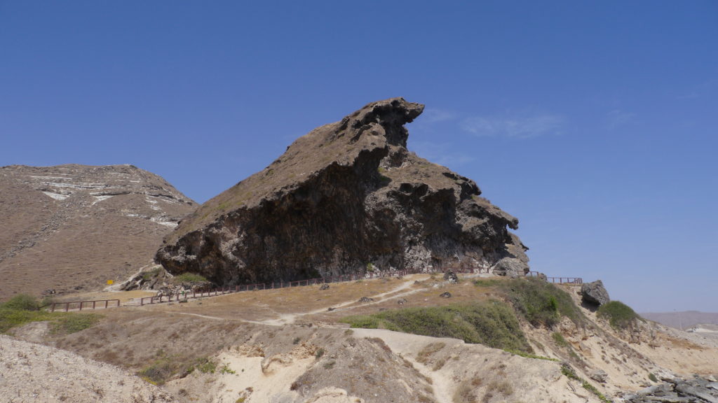 Marneef cave seen from blowholes, Mughsail beach west of Salalah.