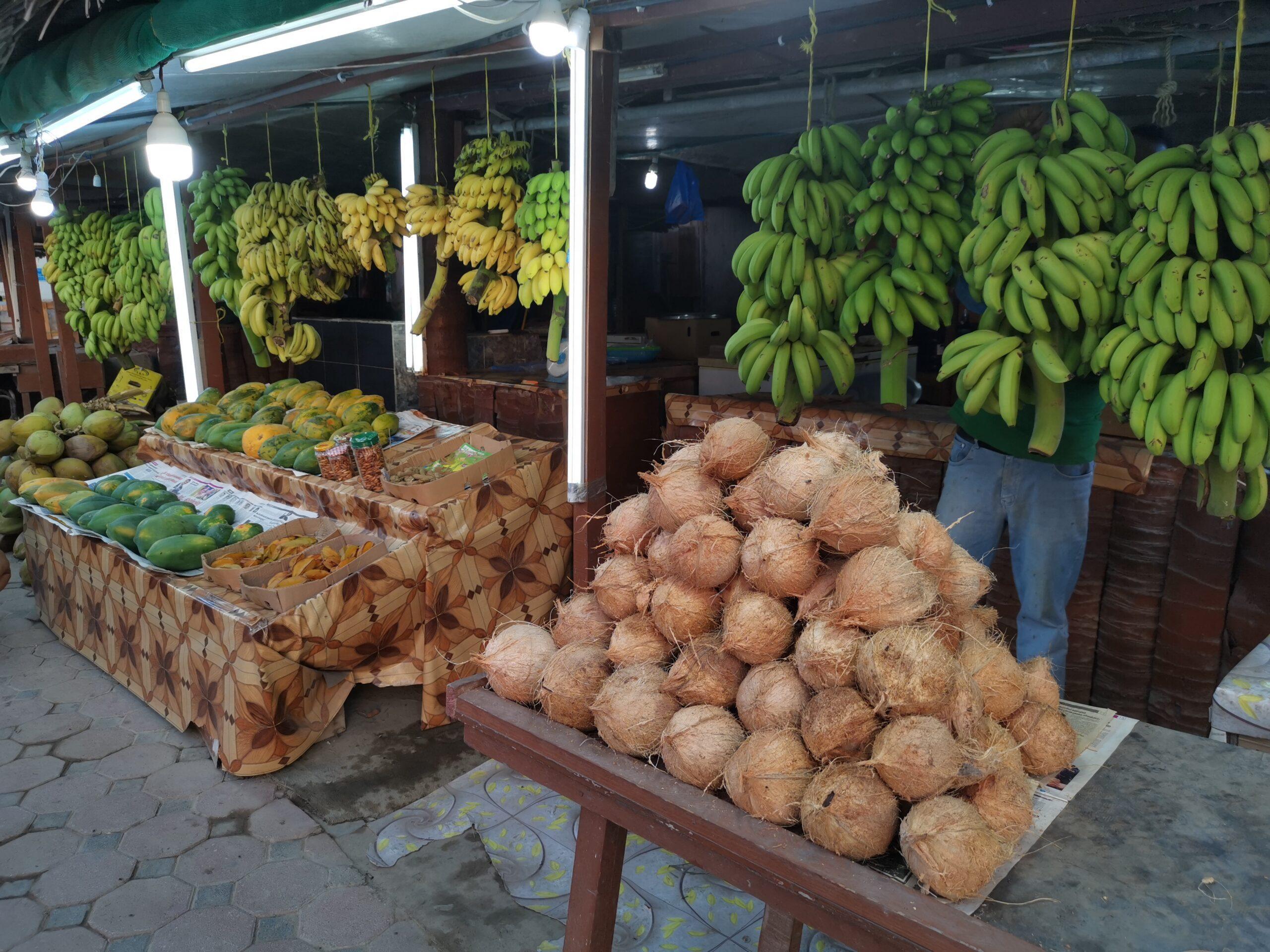 Salalah fruit stalls, coconuts
