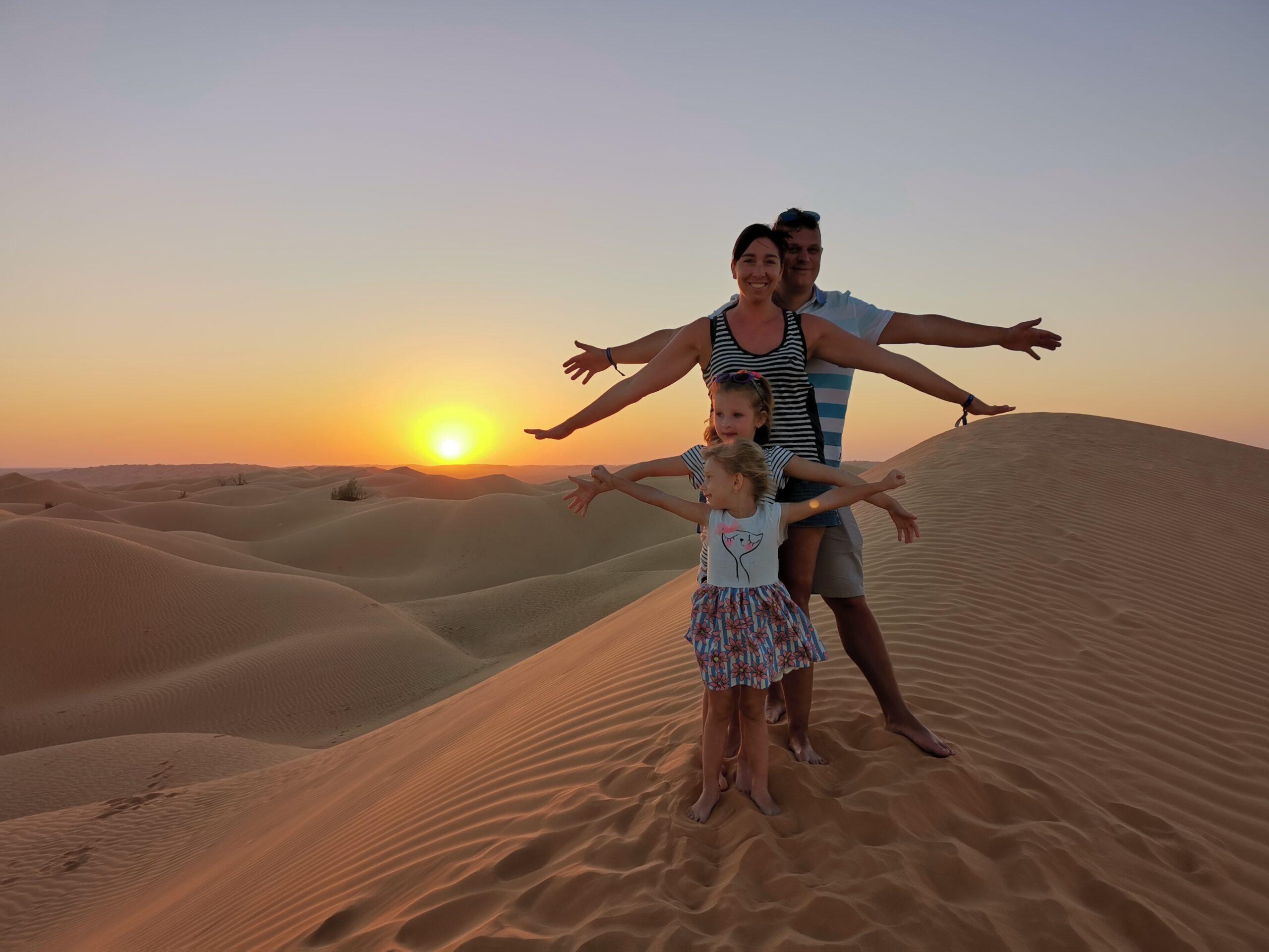 sunset on the dunes in the Empty Quarter, Desert sunset tour