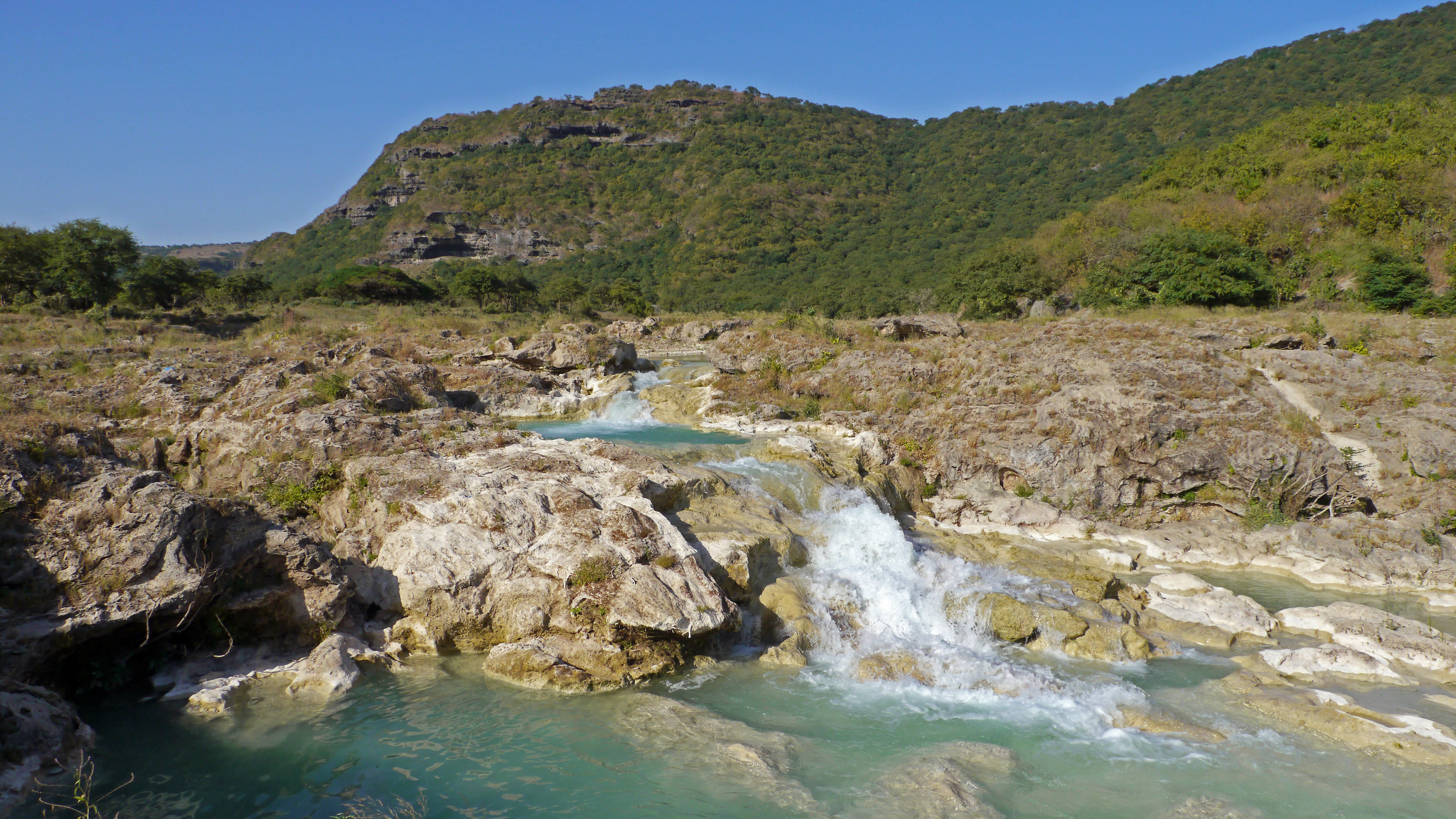Cascades in Wadi Darbat. Salalah East tour.